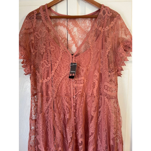 New Torrid Mini Lace Button-Front Shirt Dress 2 18/20 - Picture 4 of 5